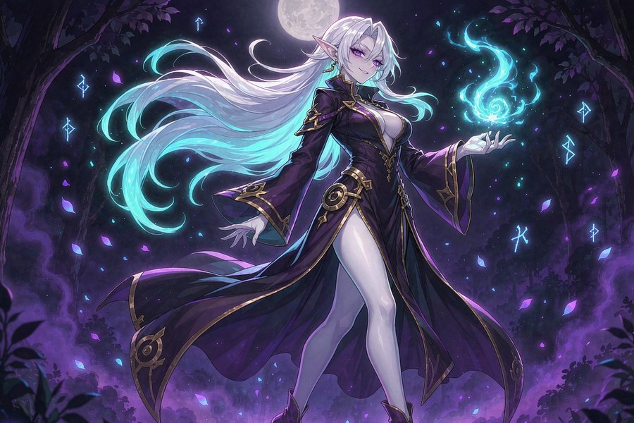Illustrated fantasy scene