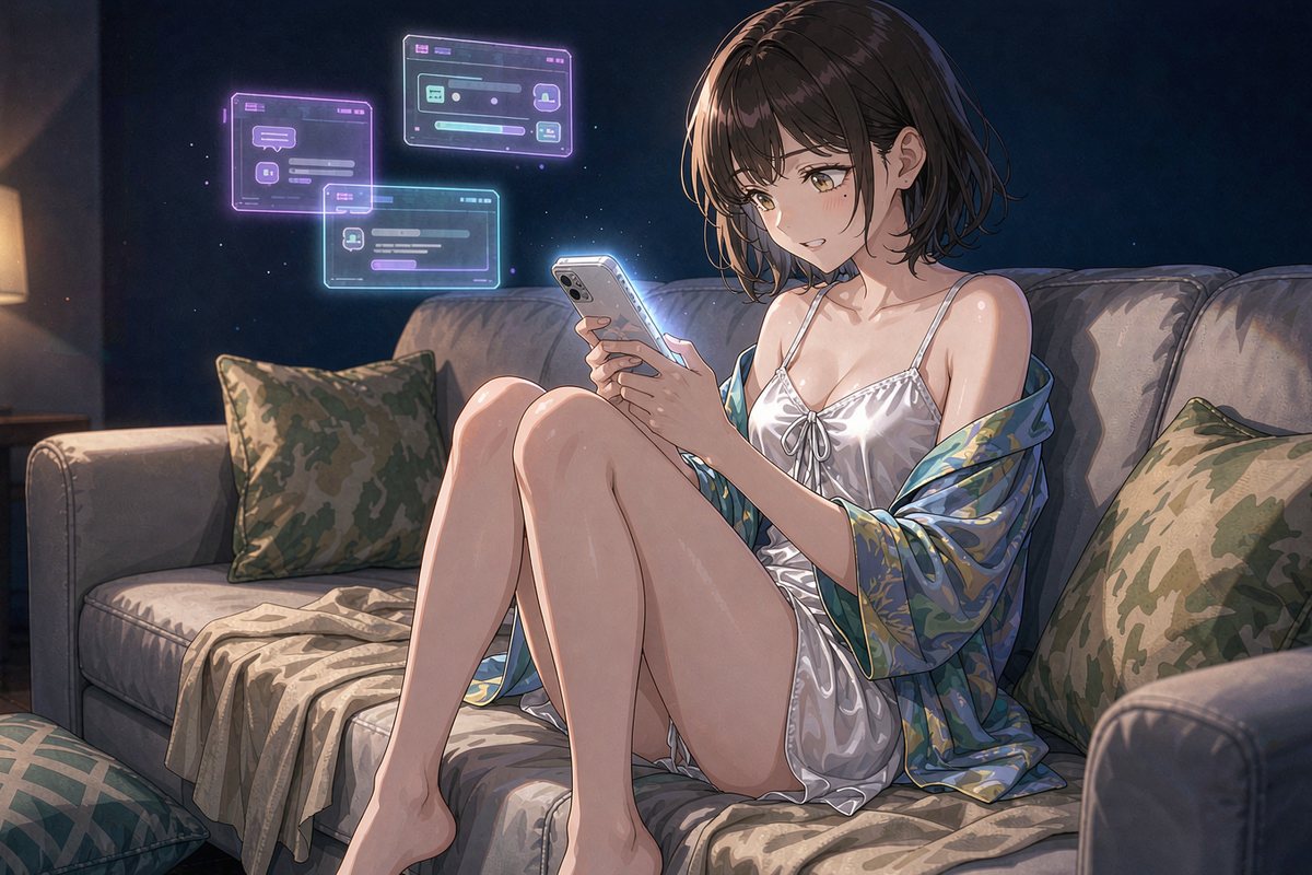 Illustrated AI roleplay scene